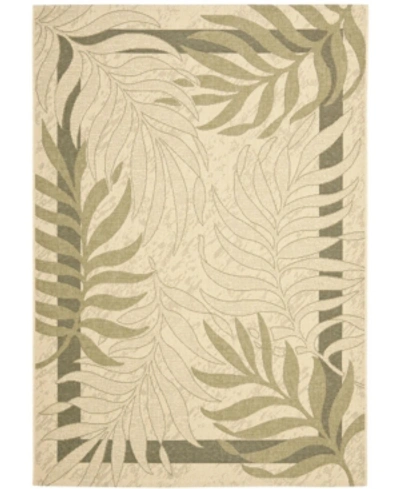Safavieh Courtyard Cy7836 Cream And Green 5'3" X 7'7" Outdoor Area Rug