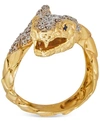 Macy's Diamond Snake Ring (1/4 Ct. T.w.) In 14k Yellow Gold-plated Sterling Silver In 14k Gold-plated Sterling Silver