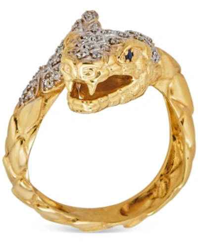 Macy's Diamond Snake Ring (1/4 Ct. T.w.) In 14k Yellow Gold-plated Sterling Silver In 14k Gold-plated Sterling Silver