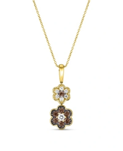 Le Vian Chocolate Diamond & Vanilla Diamonds 18" Pendant Necklace (3/8 Ct. T.w.) In 14k Rose, Yellow Or Whit In Yellow Gold