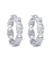 Macy's Diamond Accent Gold-plated, Silver Plated Or Rose Gold Plated X And Heart Earrings In Silver