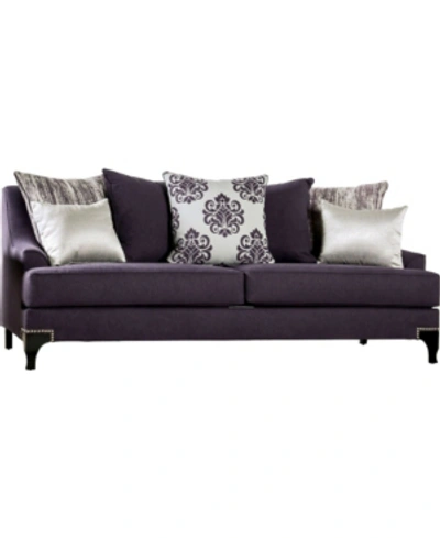 Furniture Of America Allyson Upholstered Sofa In Purple