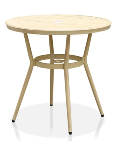 Furniture Of America Capitola Round Patio Bistro Table In Natural Tone