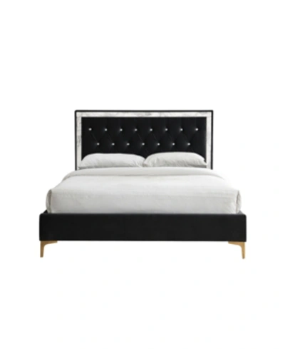 Acme Furniture Rowan Bed, Eastern King In Black Fabric