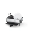 Simplehuman Compact Steel Frame Dish Drying Rack, Brushed Stainless Steel, White Plastic In Brushed Stainless Steel