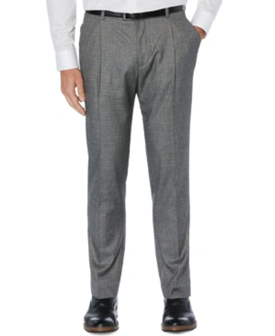 Perry Ellis Portfolio Men's Slim-fit Non-iron Performance Stretch Heathered Dress Pants In Grey