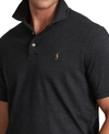 Polo Ralph Lauren Black Cotton Polo Shirt In Black Marl Heather