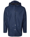 Rains Unisex Short Hooded Raincoat In Navy