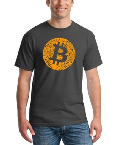 La Pop Art Men's Bitcoin Word Art T-shirt In Gray