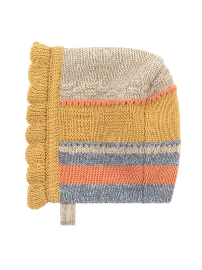 Gucci Babies' Square G Wool Hat In Yellow