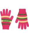 GUCCI INTARSIA-LOGO STRIPED GLOVES