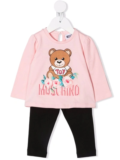 Moschino Babies' Teddy Bear-print Tracksuit Set In Pink
