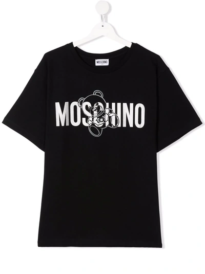 Moschino Kids' Logo-print T-shirt In Black