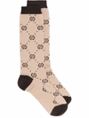 Gucci Kinder Socken Aus Baumwolle Mit Gg In Brown