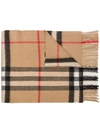 Burberry Soft Checked Cashmere Scarf With Fringed Edges In Brown