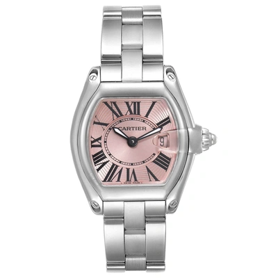 Cartier Roadster Pink Dial Stainless Steel Ladies Watch W62017v3 Box Papers In Not Applicable