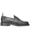 THOM BROWNE PENNY LOAFER WITH LEATHER SOLE IN BLACK PEBBLE GRAIN,MFD054A0019811548802