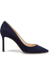 Jimmy Choo Romy 85 Suede Pumps In Navy