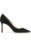 JIMMY CHOO ROMY 85 SUEDE PUMPS