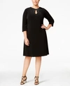 CALVIN KLEIN PLUS SIZE EMBELLISHED KEYHOLE DRESS