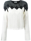 AVIU AVIÙ GEOMETRIC PATTERN KNITTED BLOUSE - WHITE,CIP63111597748