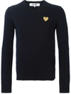 Comme Des Garçons Play Embroidered Heart Sweater In Blue