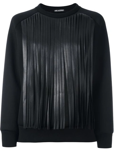 Neil Barrett Fringed Sweatshirt In Black