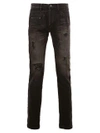 MIHARAYASUHIRO distressed stonewash skinny jeans,7102211011627186