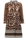HERNO HERNO ANIMAL PRINT BUTTONED COAT - BROWN,CA201DMGORD6811621888