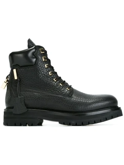 Buscemi Site Leather Lace-up Hiking Boot In Black