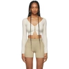 Jacquemus Alzou Mohair Blend Crop Cardigan In Beige