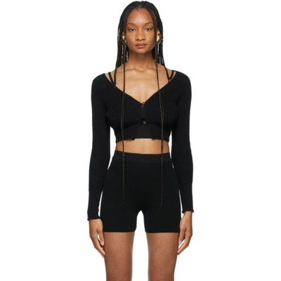 Jacquemus Le Cardigan Alzou马海毛混纺开衫 In Black