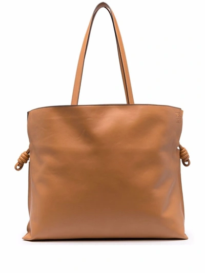 Loewe Debossed-logo Tote Bag In Brown