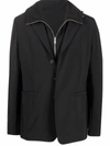 Givenchy Single-breasted Layered Blazer In Black