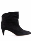 Isabel Marant Black Suede Ankle Boots In Black