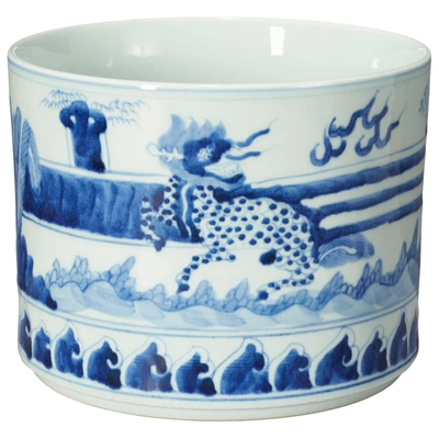 Oka Small Daqing Porcelain Planter - Blue/white