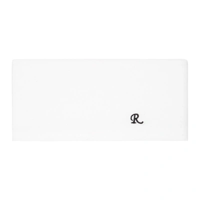 Raf Simons Mens White Logo-embroidered Stretch-jersey Turtleneck Collar