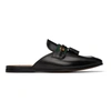 Gucci Webbing-trimmed Leather Tasselled Backless Loafers In Black