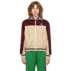 Gucci Beige And Bordeaux Jacket In Jersey With Gg Logo Print In 9115 Beige/camel/m