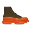 Alexander Mcqueen Ssense Exclusive Green & Orange Tread Slick High Sneakers In 3288 Green
