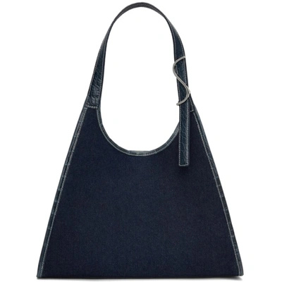 Staud Rey Denim Shoulder Tote Bag In Denim Blue