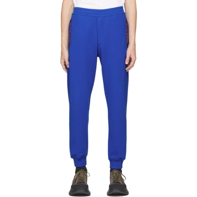 Alexander Mcqueen Mens Bold Blue Mix Logo-embroidered Stretch-cotton Jogging Bottoms L