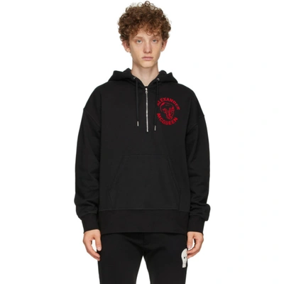 Alexander Mcqueen Jersey Hoodie With Logo In Black