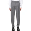 ALEXANDER MCQUEEN GREY FLANNEL TAILORED PEG TROUSERS