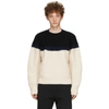 Alexander Mcqueen Cable Knit Wool And Cashmere Sweater In 9135 Ivory/black/blu