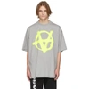 VETEMENTS GREY DOUBLE ANARCHY T-SHIRT