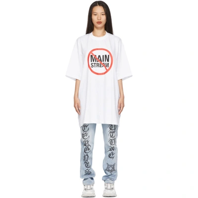 Vetements White 'no Mainstream' T-shirt