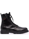 MONCLER LACE-UP LEATHER BOOTS
