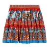 Dolce & Gabbana Printed Cotton Skirt In Red
