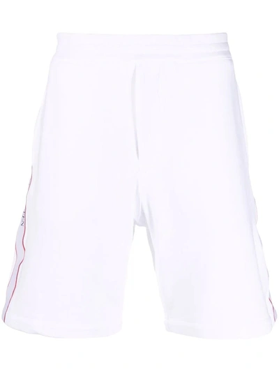 Alexander Mcqueen Selvedge Logo织带运动短裤 In White